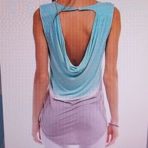 Dip dye drape back sleeveless shirt